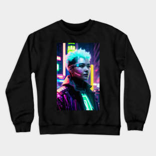 Abstract Cyberpunk Girl Crewneck Sweatshirt